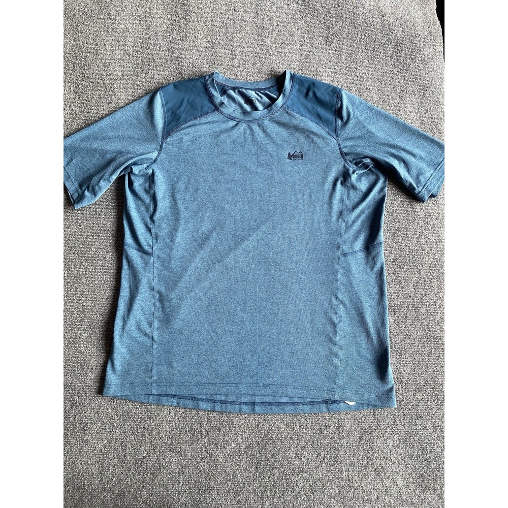 REI Co-op Shirt Mens XL Blue Short Sleeve Performance Athletic Hiking Tee